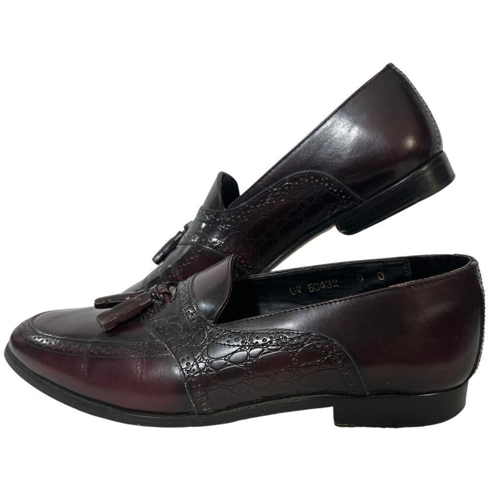 Stuart McGuire 0V60432 Brown Leather Tassels Loafers Slip-on Shoes Men Size 9D